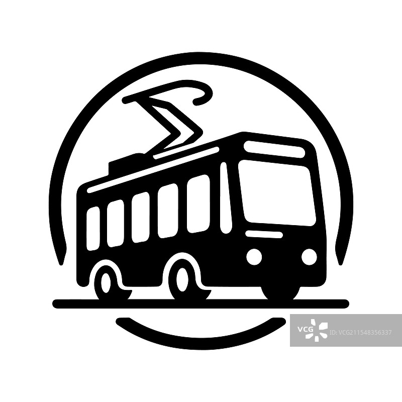 高质量的无轨电车轮廓图用于印刷和图片素材