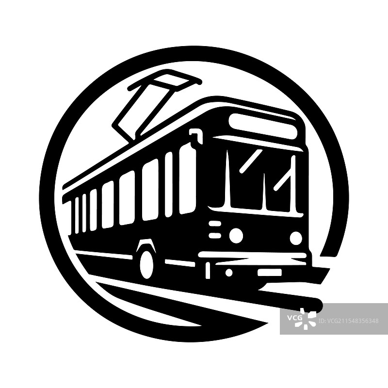 高质量的无轨电车轮廓图用于印刷和图片素材