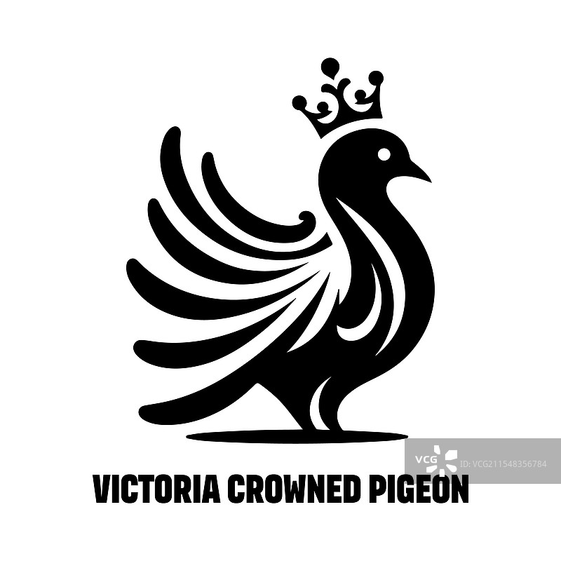 美丽的维多利亚冠鸠剪影图片素材