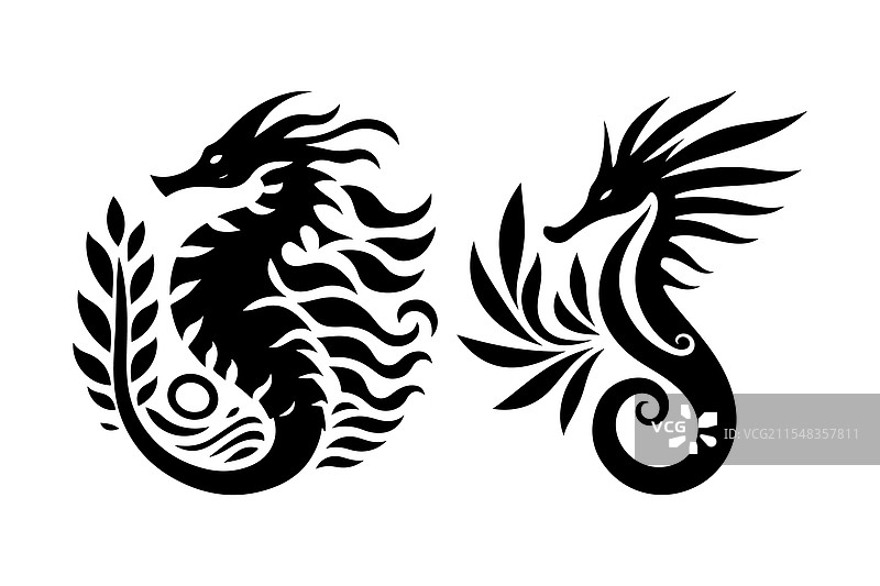 优质的叶海龙图形，适用于海洋生物主题图片素材