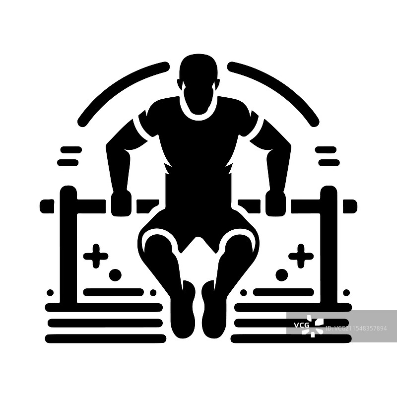 高质量的俯卧撑支架轮廓图用于健身和图片素材