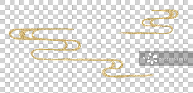 烫金祥云国风装饰手绘插画元素图片素材