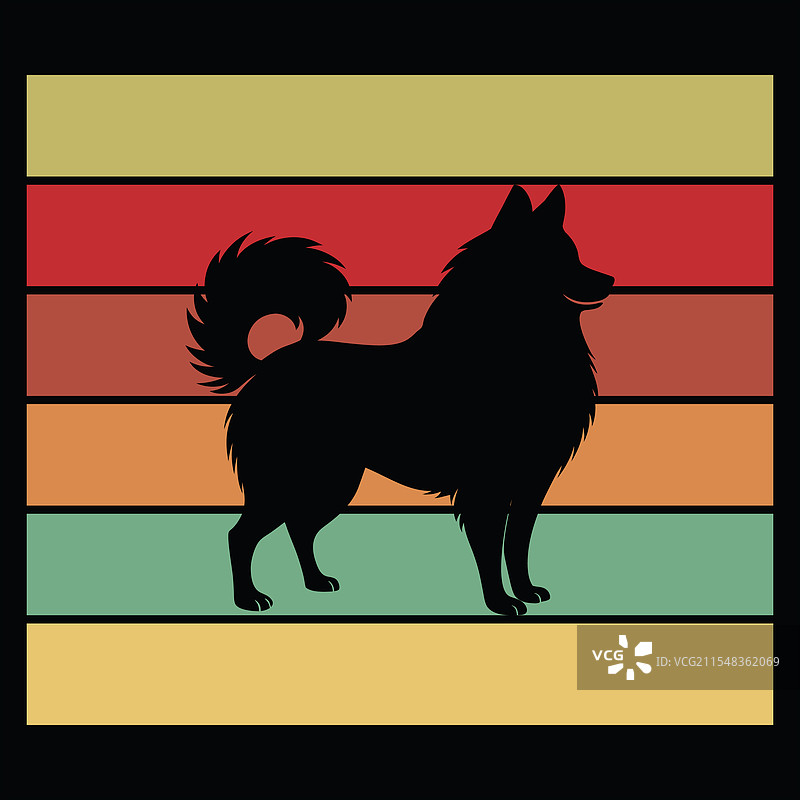 美国爱斯基摩犬复古风格图片素材