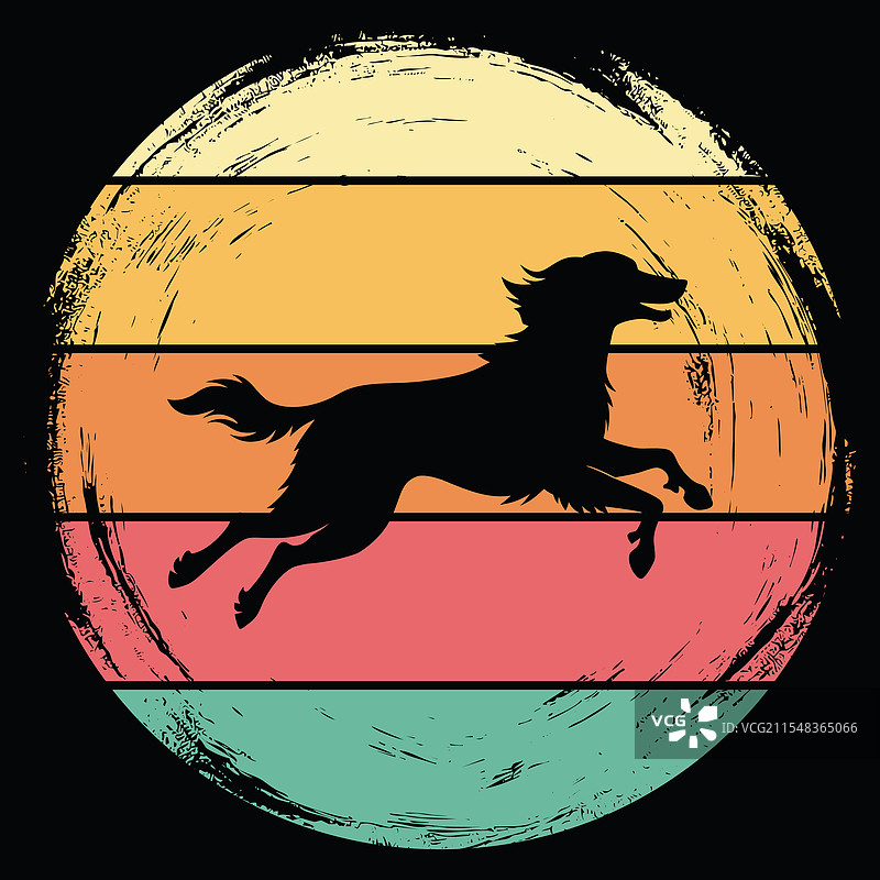 复古风格的英格兰塞特犬图片素材