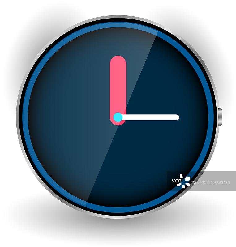 极简风格的模拟智能手表表盘，带有醒目的小时显示图片素材