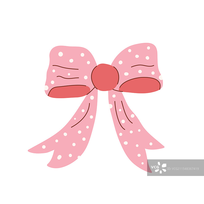 粉色蝴蝶结可爱发饰带，孤立展示图片素材