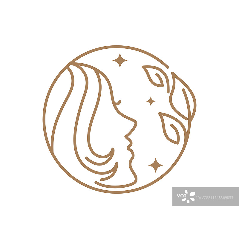 美丽女性面孔标志图标图片素材