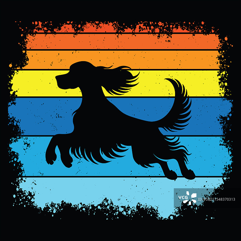 复古风格的爱尔兰塞特犬图片素材