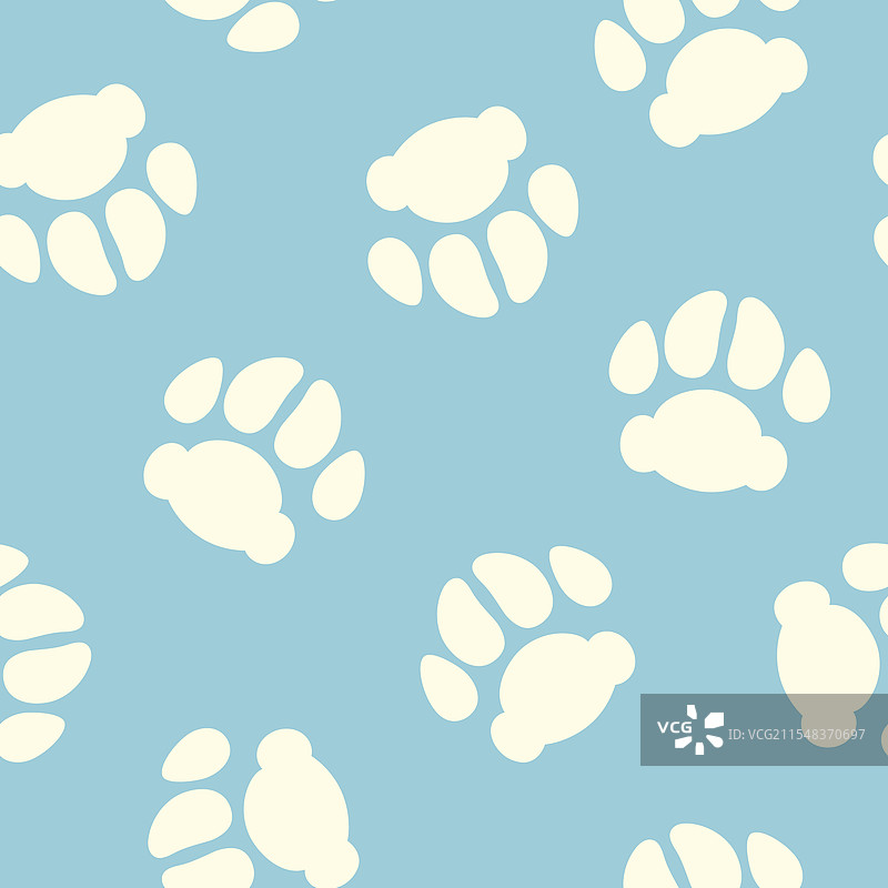 狗爪印无缝图案 白色宠物图片素材
