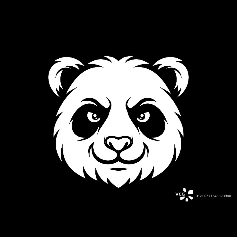 愤怒的熊猫吉祥物标志图片素材