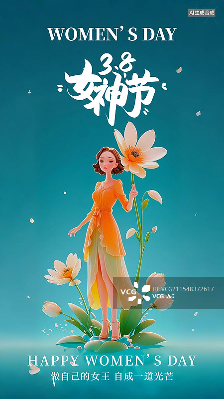 【AI数字艺术】3D风格38三八妇女节海报图片素材