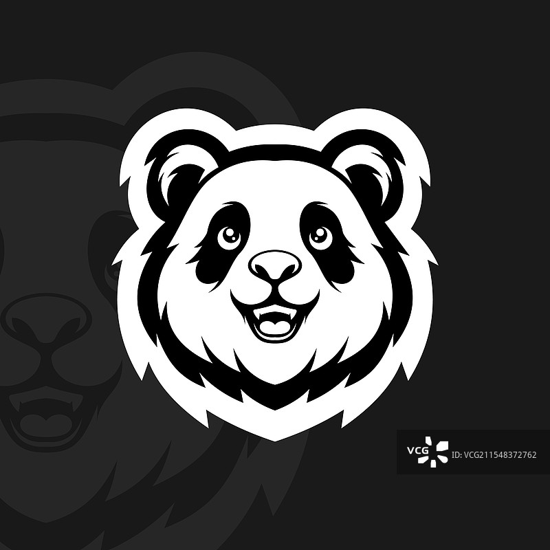 可爱的熊猫电竞吉祥物logo图片素材