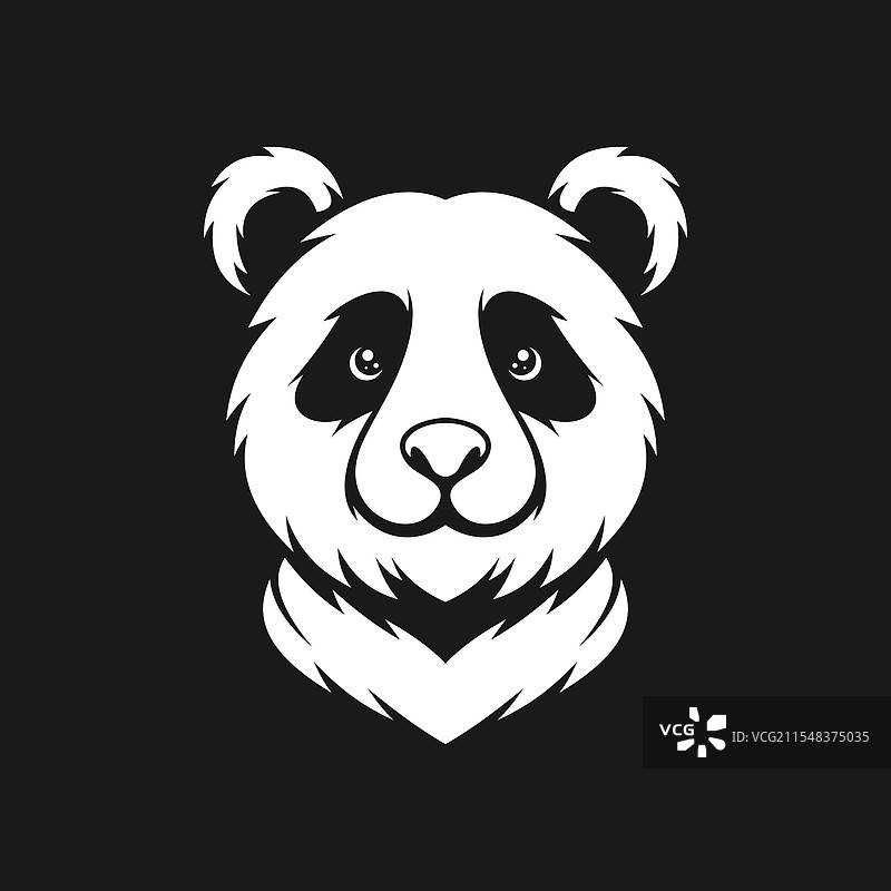 熊猫头吉祥物标志设计图片素材