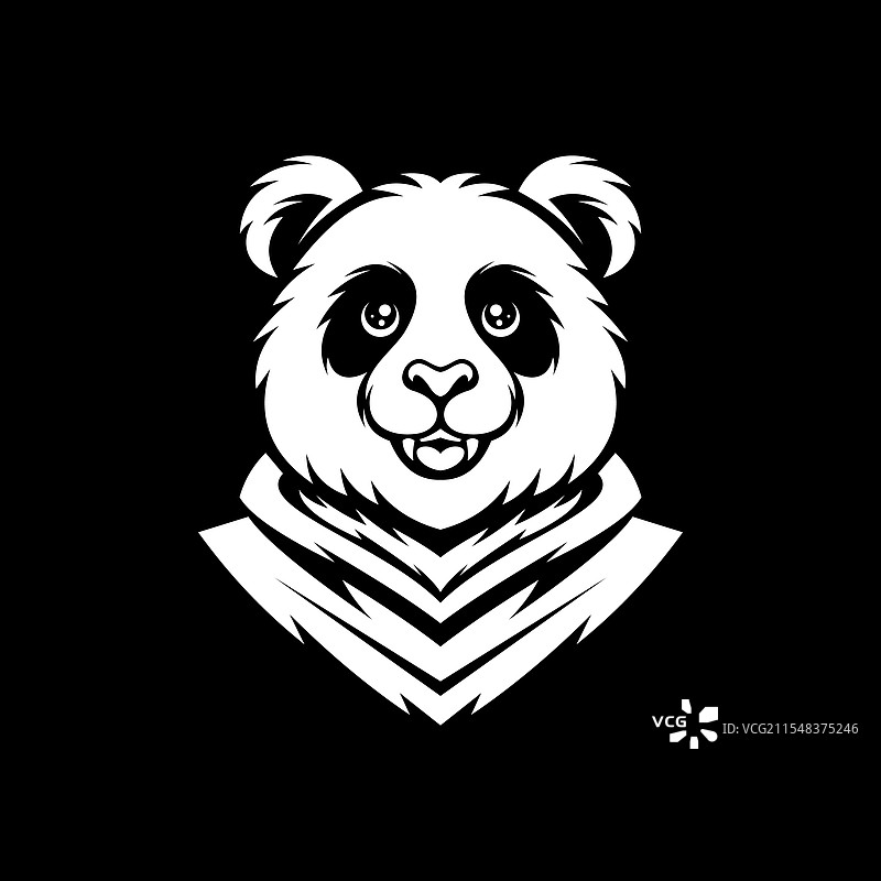 穿着夹克的熊猫吉祥物标志图片素材