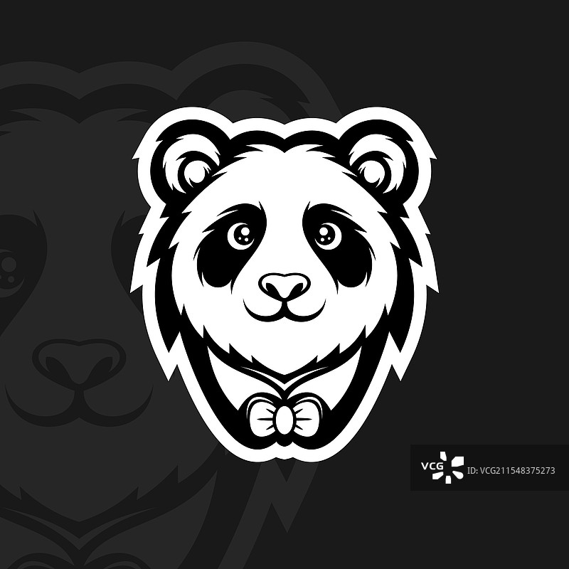 带领结的熊猫电子竞技吉祥物logo设计图片素材