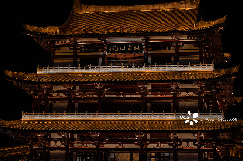 杜甫江阁夜景图片素材