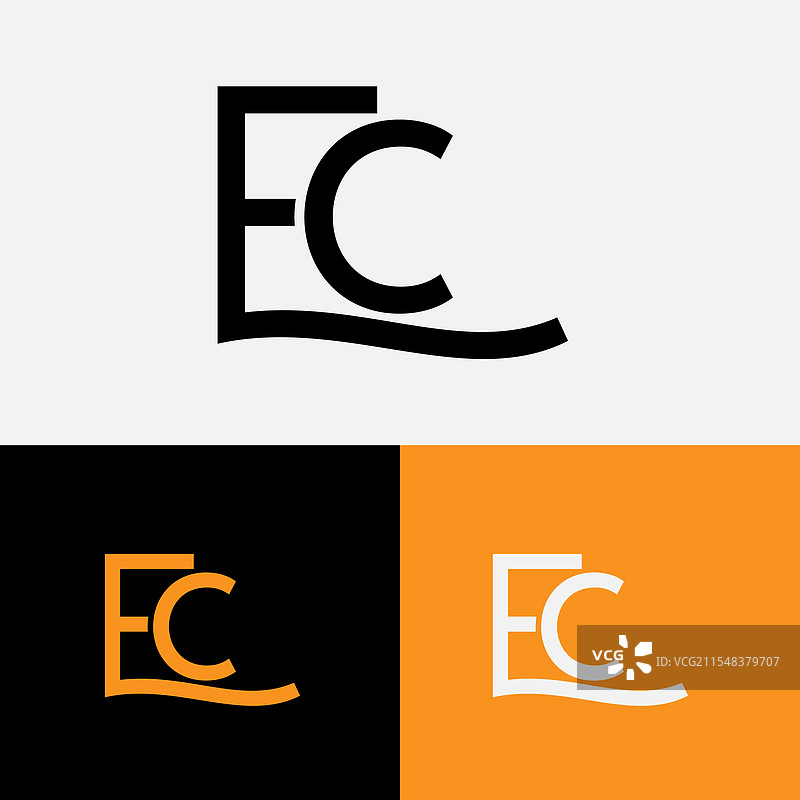 EC首字母标志设计图片素材