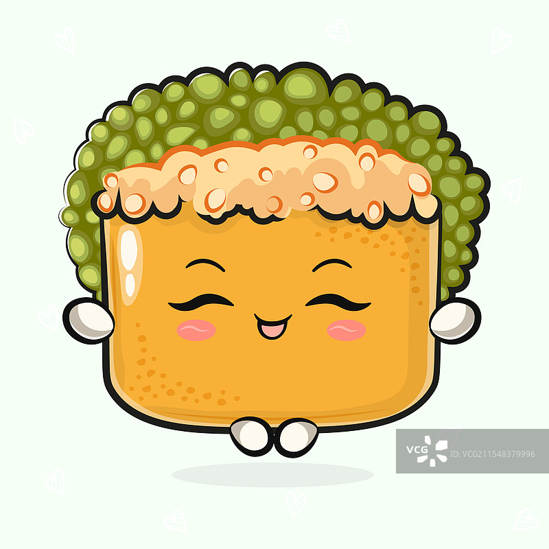 可爱搞笑的寿司角色在做瑜伽图片素材