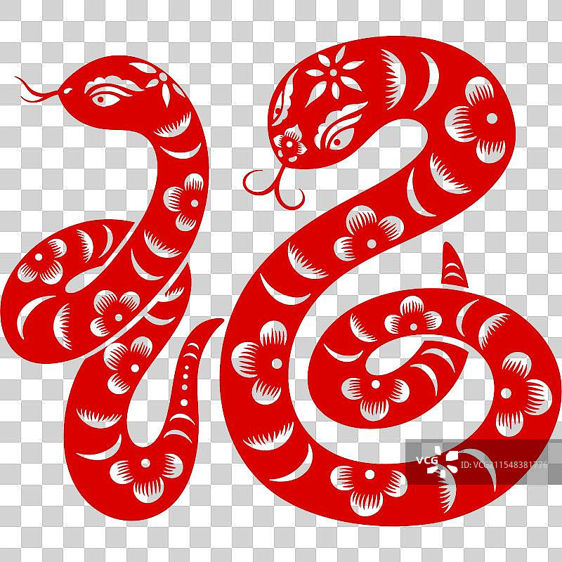 剪纸风蛇年图案图片素材