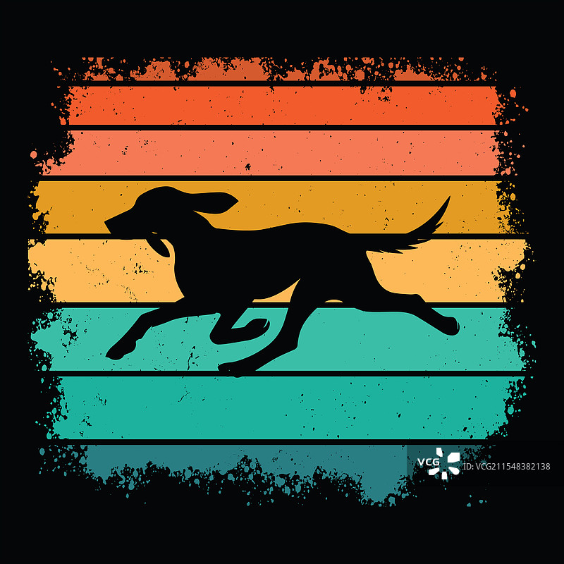 复古设计的浣熊猎犬图片素材