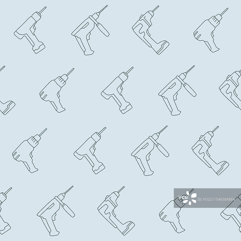 钻头无缝图案的轮廓集合图片素材