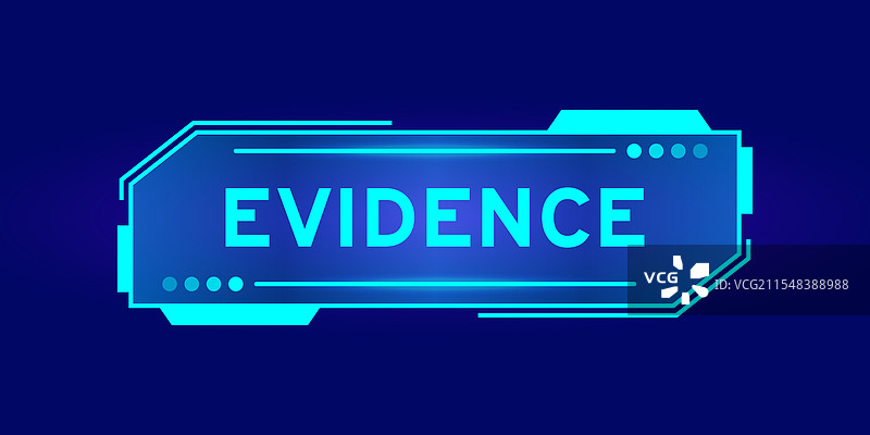 未来派HUD横幅，上面有“证据”一词图片素材