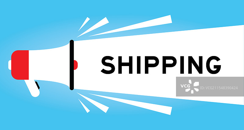 带有白色“运输”字样的彩色扩音器图标图片素材