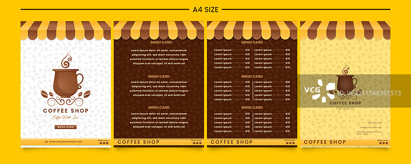 咖啡店主题菜单卡图片素材