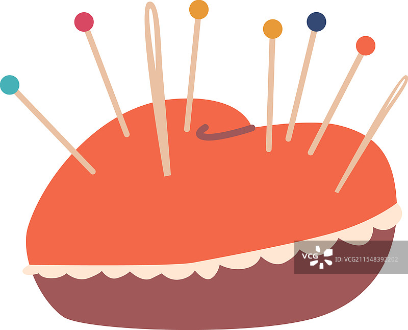 柔软的针垫，上面插着针和缝针图片素材