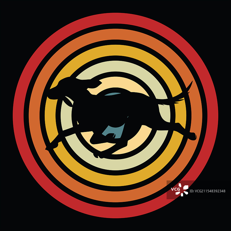 复古风格的浣熊猎犬设计图片素材