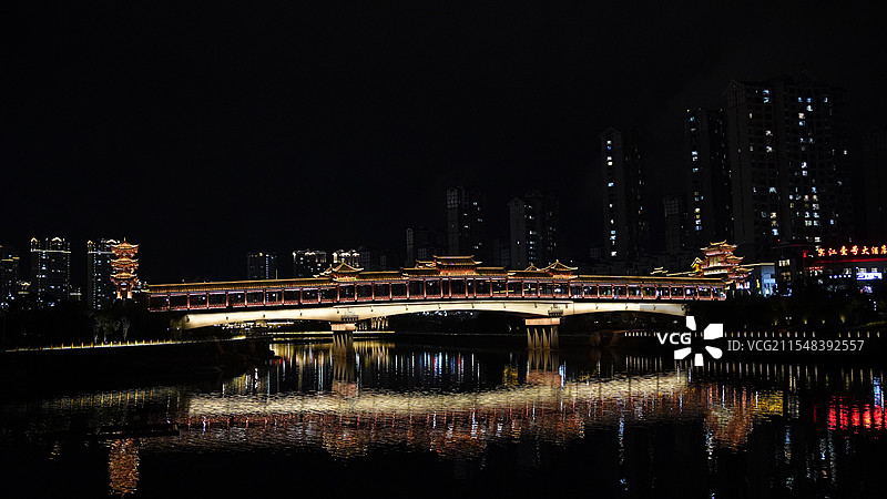 三明市宁化县城市夜景图片素材
