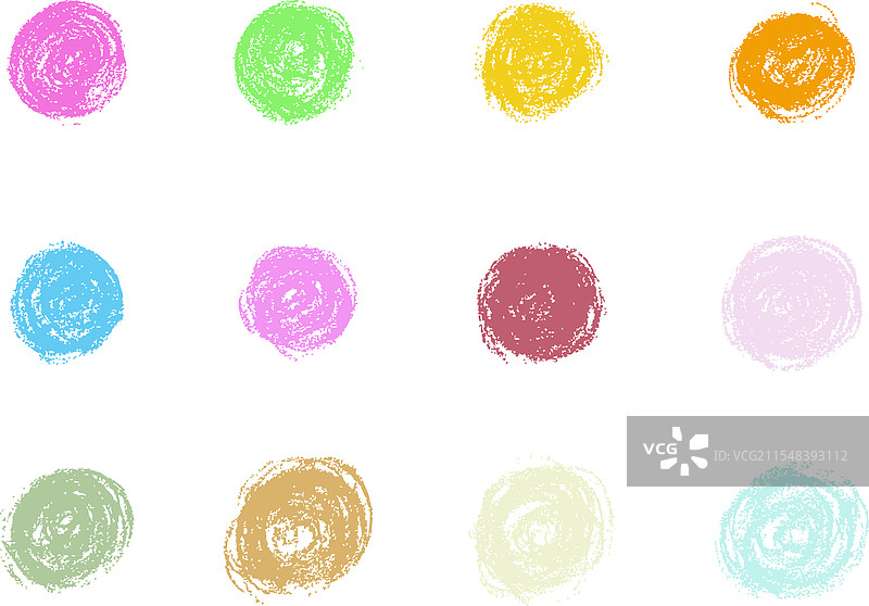 手绘的彩色蜡笔圆圈涂鸦图片素材