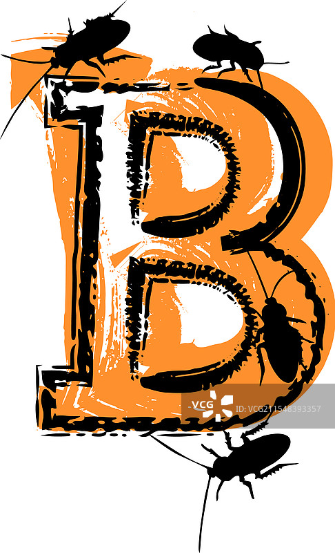 字母b里充满了蟑螂和虫子图片素材