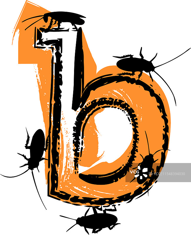 字母b里充满了蟑螂和虫子图片素材