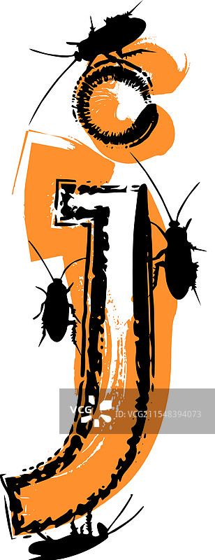 字母J里充满了蟑螂和虫子图片素材