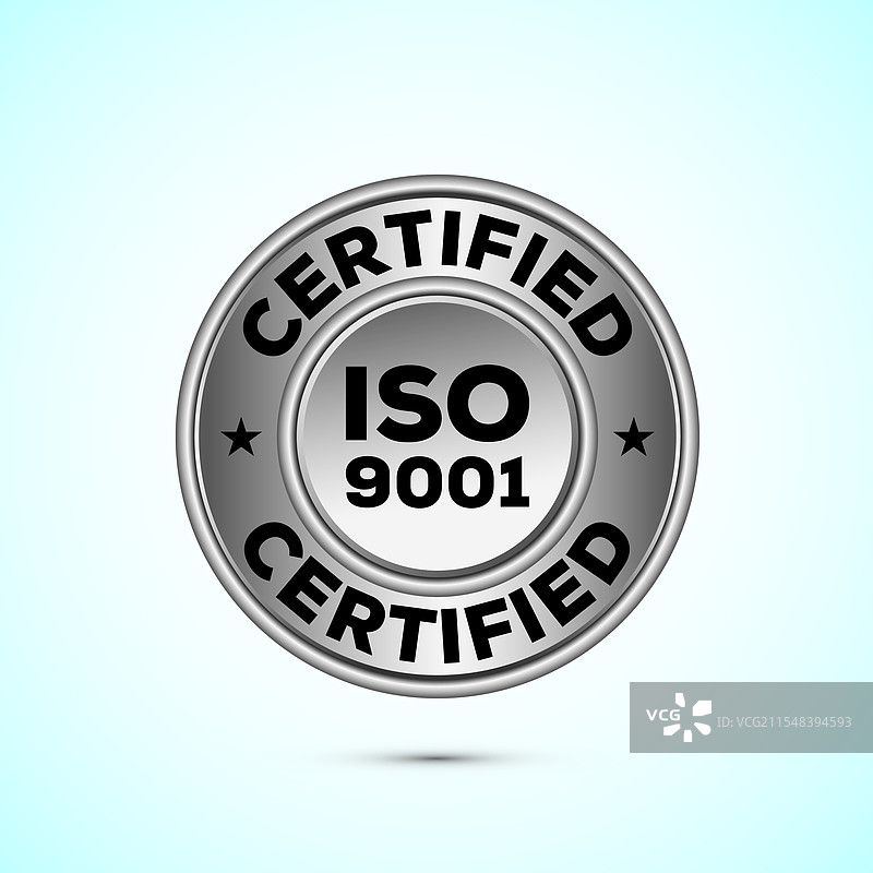 ISO 9001 产品质量银奖徽章图片素材