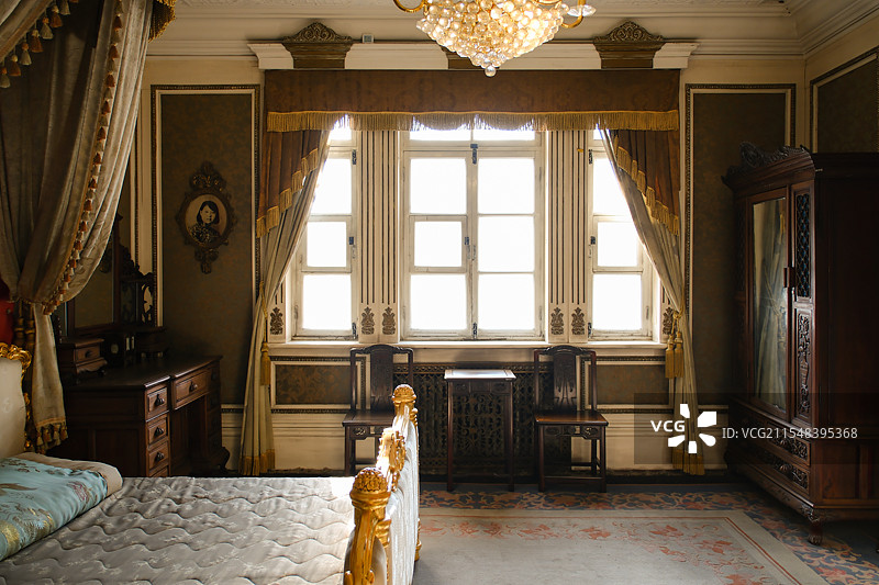 伪满皇宫缉熙楼谭玉龄卧室图片素材