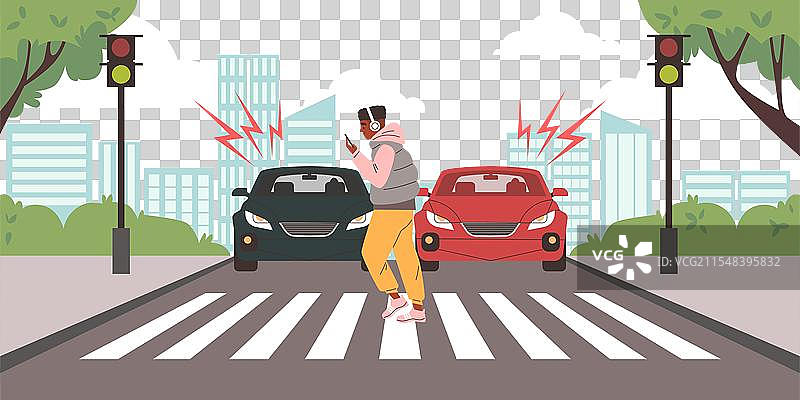 被分心的年轻人图片素材