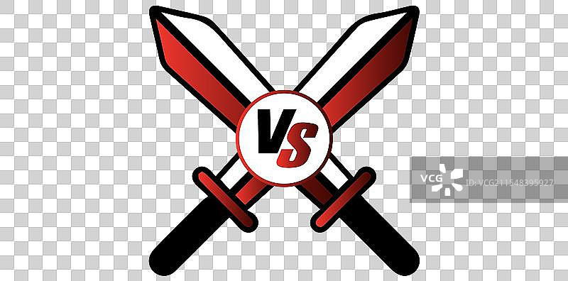 带剑的VS字母标志图片素材
