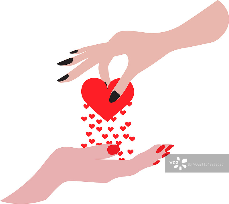 多种族的手形成心形，表达爱意图片素材