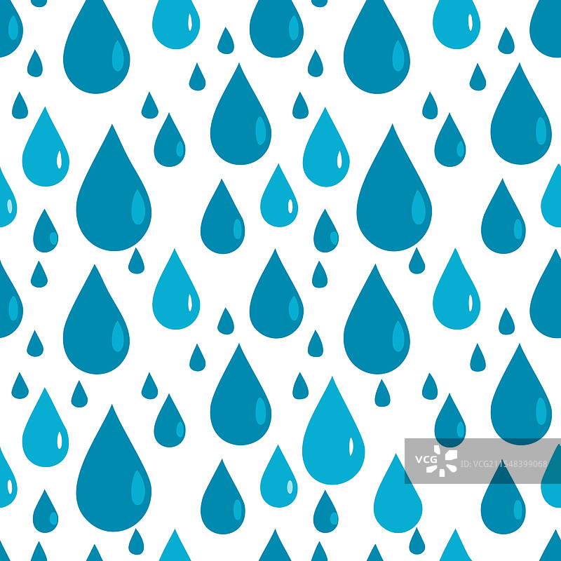 蓝色雨滴无缝图案图片素材