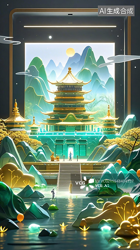 【AI数字艺术】国风的装饰艺术展示图片素材