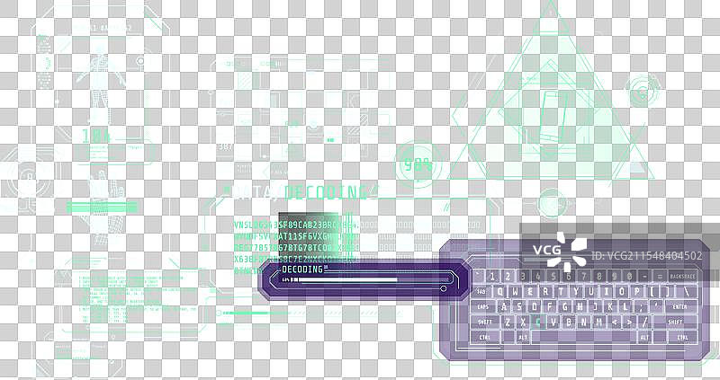 未来派HUD界面用于输入和解码图片素材