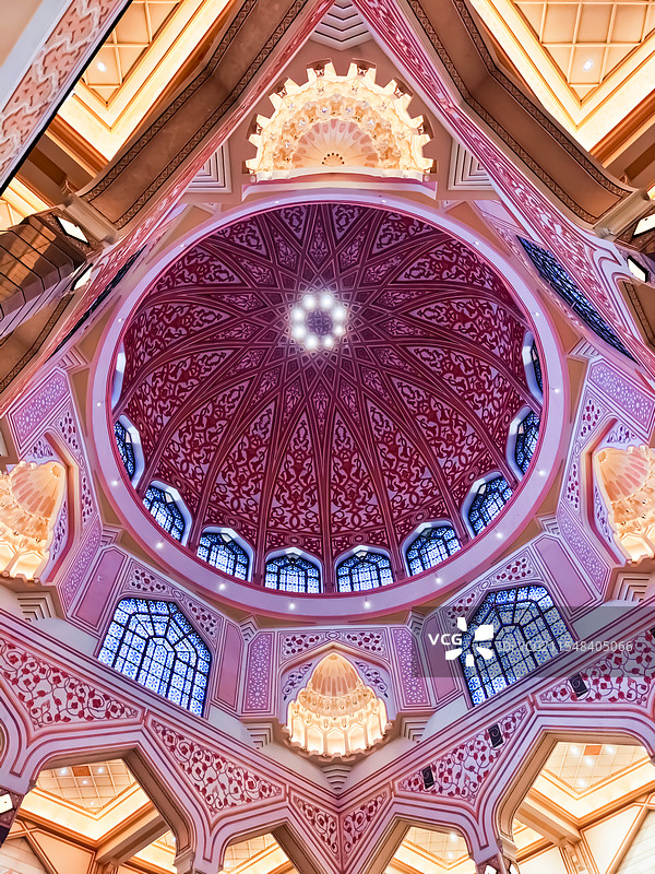 清真寺圆顶马来西亚布城粉色清真寺图片素材