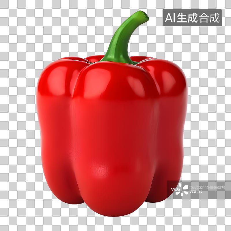 【AI数字艺术】3D渲染，青椒，彩椒，菜椒，辣椒特写，蔬菜水果免抠元素图片素材