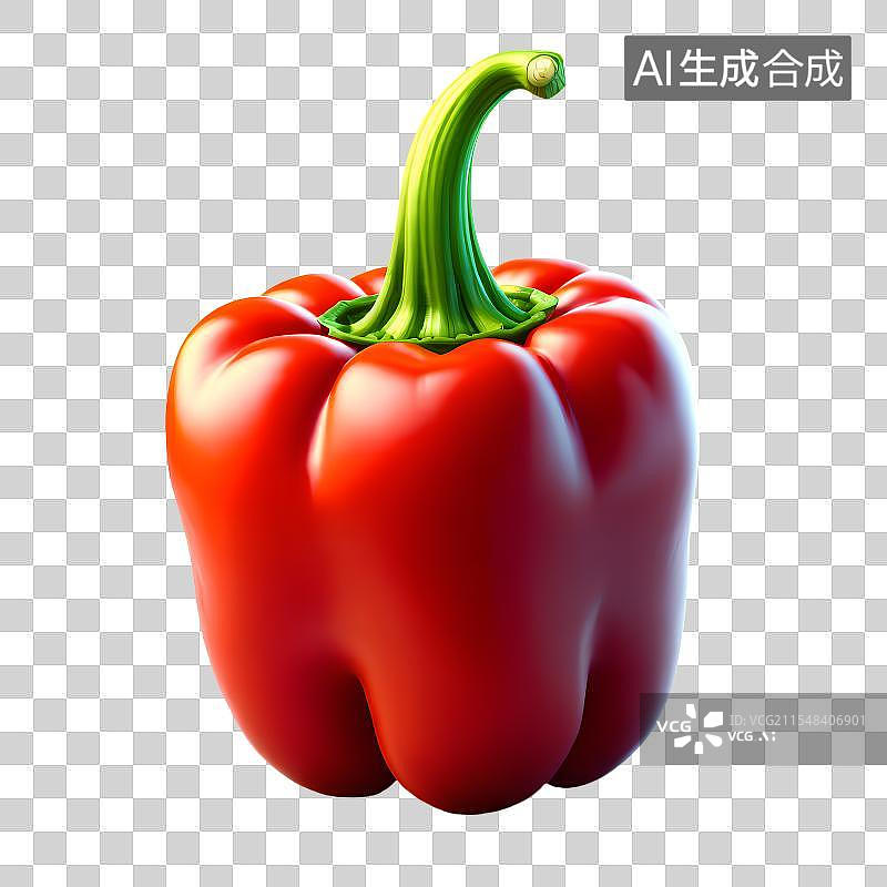 【AI数字艺术】3D渲染，青椒，彩椒，菜椒，辣椒特写，蔬菜水果免抠元素图片素材