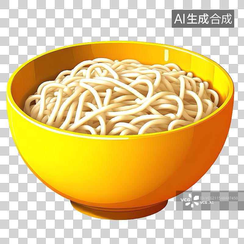 【AI数字艺术】3D渲染，一碗面条，食品免抠元素图片素材