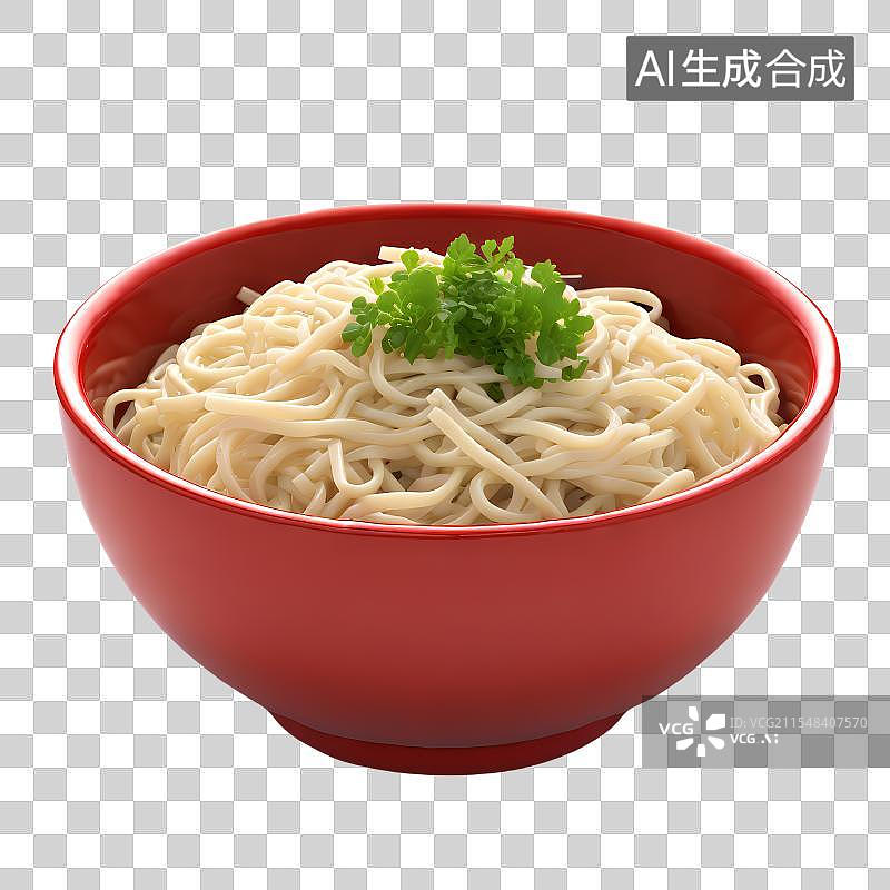 【AI数字艺术】3D渲染，一碗面条，食品免抠元素图片素材