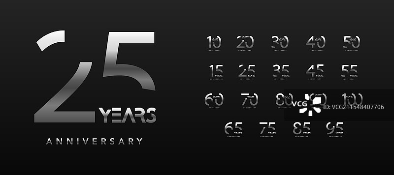 光滑的金属渐变周年纪念数字图片素材