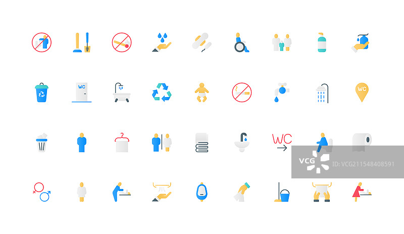 公共卫生间和浴室信息标志图片素材
